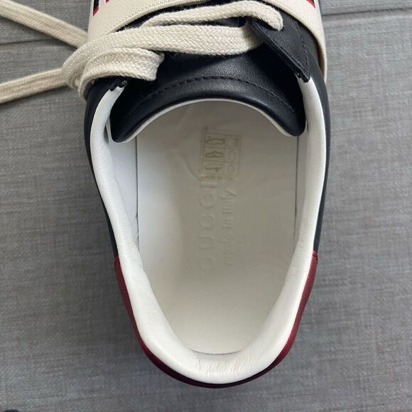 GUCCI Ace Stripe Sneakers Shoes Size 6 Black NEW Casual Streetwear Designer - Picture 9 of 16